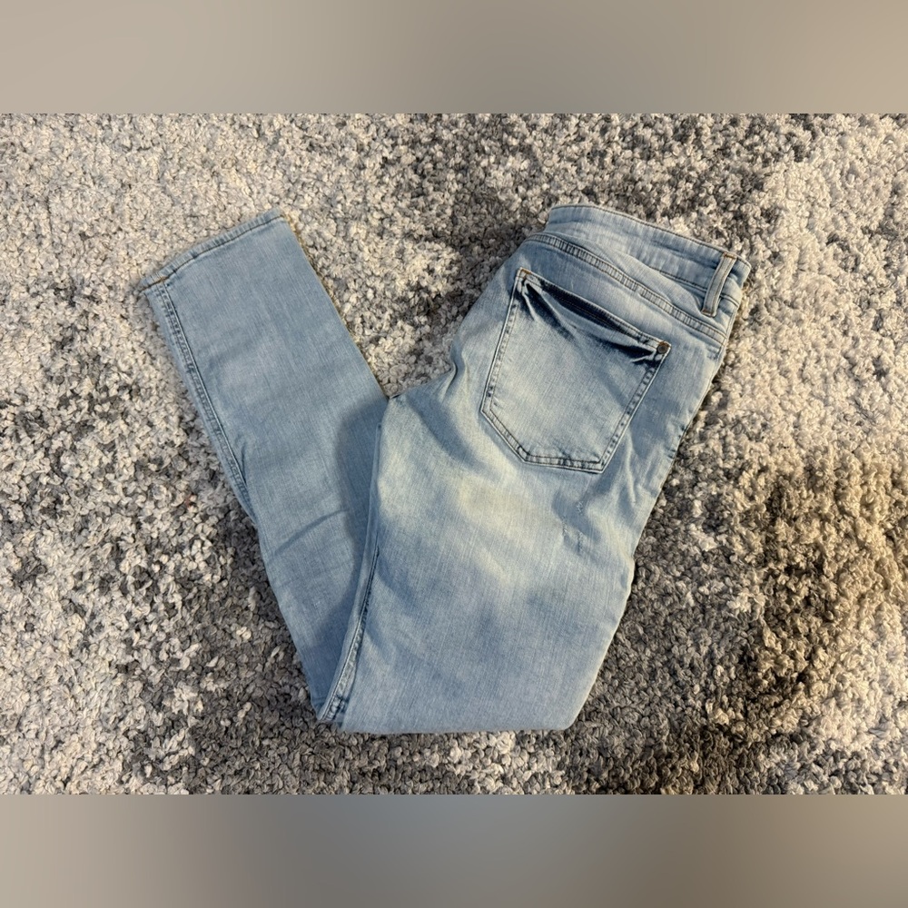 Divided H&M, Men’s Distressed Light Wash Skinny Denim Jean Pants, US Size: 32
